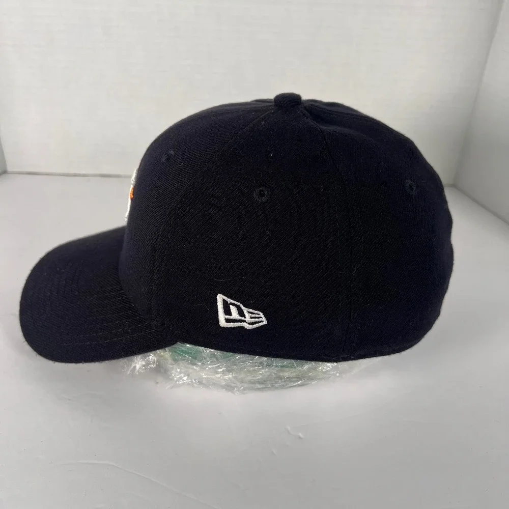 New Era Houston Astros Baseball Cap Black Orange Embroidered‎ Logo Flex Fit S/M